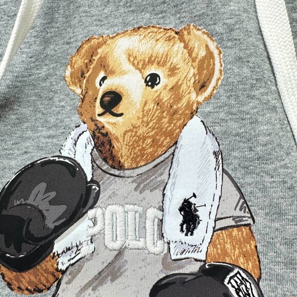 Polo Ralph Lauren Gray Hoodie withBear Design - Picture 5 of 6